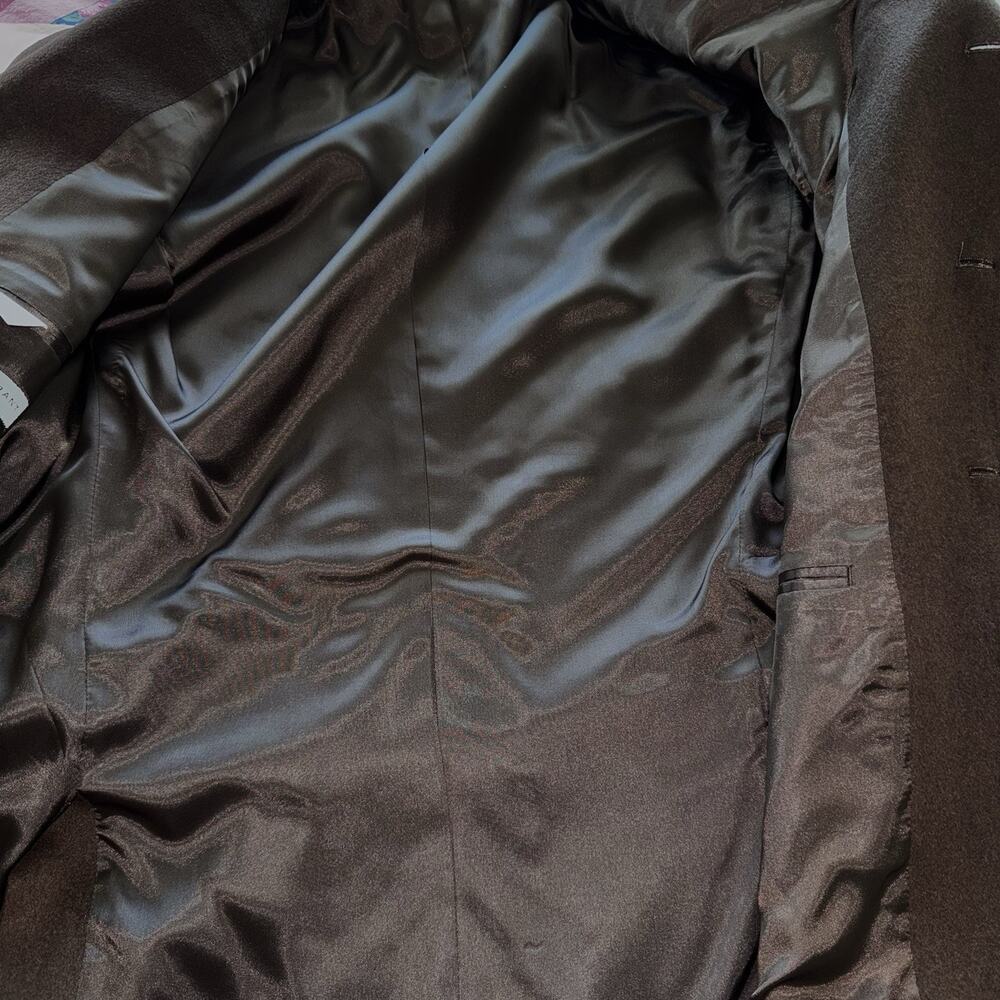 Mens Arnold Brant Cashmere Blazer Chocolate Brown Casual 3 Button 44 Long - Picture 10 of 10